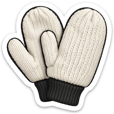 A white mittens without face sticker