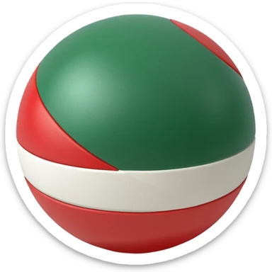pilates ball with parallel lines red white and green sticker