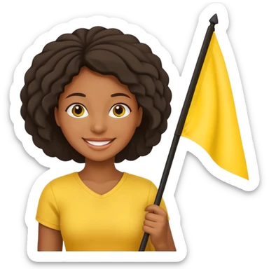 yellow  Flag holder black woman sticker