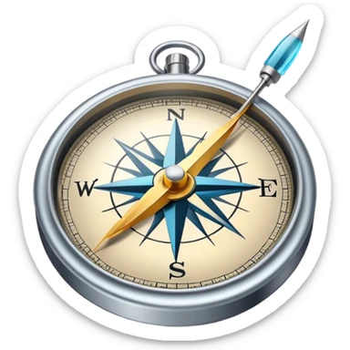 Compass with needle sticker