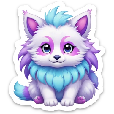 Kawaii bright fantasy ethereal anthro fursona animal sticker