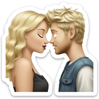 blonde girl kissing niall horan  sticker