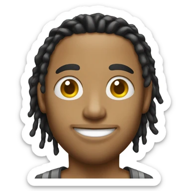 light skin man with short dreads sticker