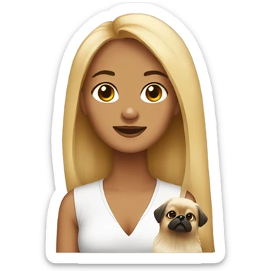 Women with Pekingese sticker