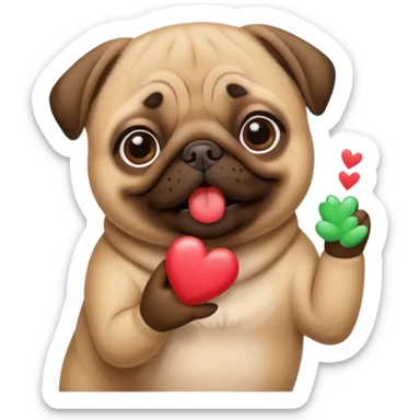 Pug blowing kisses sticker