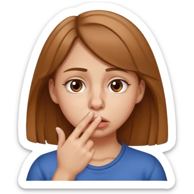 girl holding her nose because something else is stinky sticker