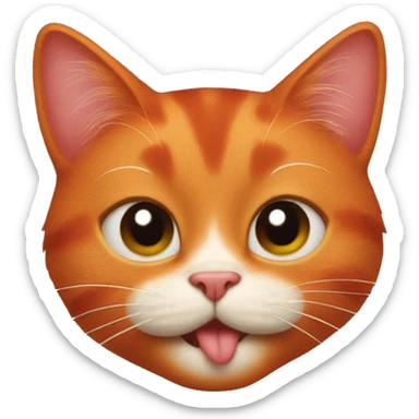 Red cat sends kiss sticker