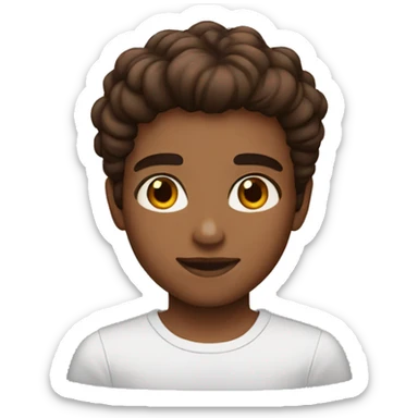 Brown hair brown skin brown eyes bushy brows sticker
