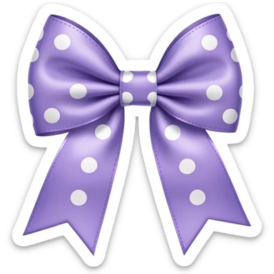 lavender bow with white polka dots sticker