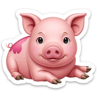 Pig sunbathing  sticker