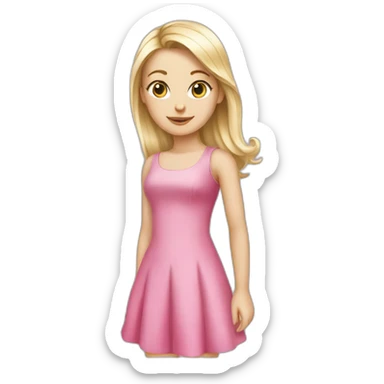 Pink dress white girl sticker