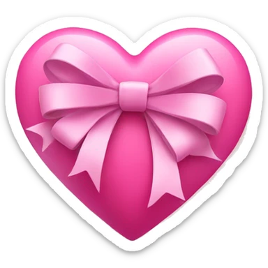 pink heart with a bow on top sticker