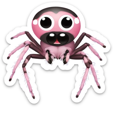 Cute regal Jumping spider pink teeth sticker