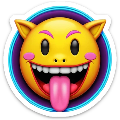 Neon sign saying GET THAT TOUNGE READY YA BASTARD sticker