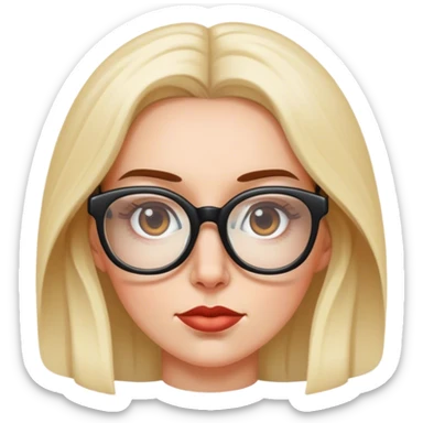 mohowawhite woman enormous glasses sticker