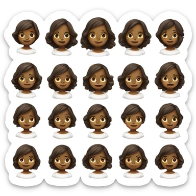 Niña de primera comunión blanca de cabello marrón  sticker