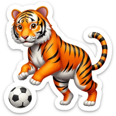 Bengal tiger playing football in Cincinnati sticker