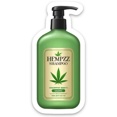 Realistic "Hempz" brand, shampoo sticker