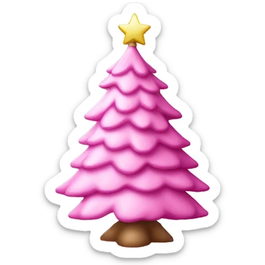 Realistic pink Christmas tree sticker