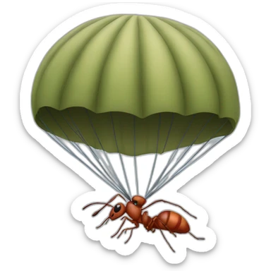 Parachuting military ant sticker
