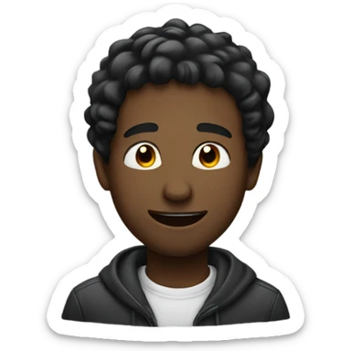 a black man closing his eyes and smiling sticker