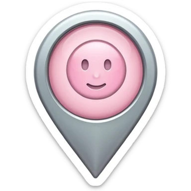 light pink location pin with a subtle shine sticker