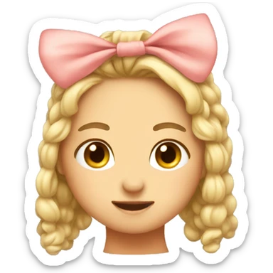 Cute emoji with a bow not realistic  sticker