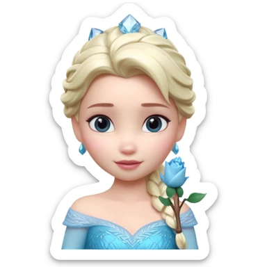 Isolated, detailed illustration of the most the most incredibly cute and sweet realistic Disney Elsa 
figurine imaginable, toy style. sticker