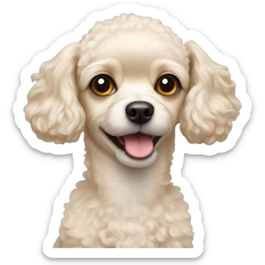 a poodle chihuahua mix with crème color short fur  sticker