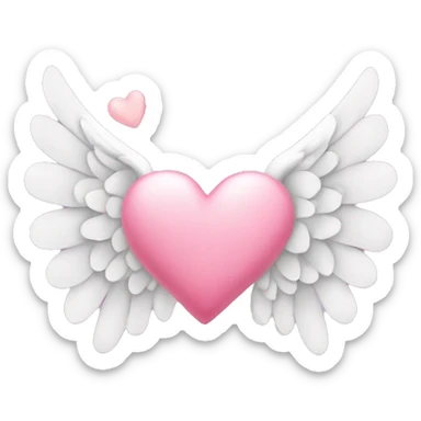 cute angel wings with bows and hearts sticker