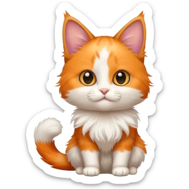 calico kitten holding a large sign sticker
