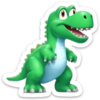 YOSHI dinosaur wearing Manchester City football shirt sticker