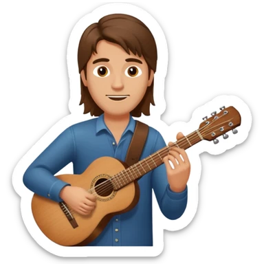 Hombre tocando Guitarra pelo largo sticker
