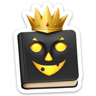 Un libro negro mate con detalles en dorado profundo o rojo oscuro, irradiando una sombra poderosa, con un símbolo de escudo protector, y una ligera aura de calor, reflejando el poder de vivir sin miedo.  sticker