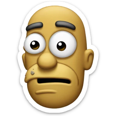 homero with dirt on his face and poor sticker