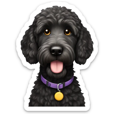 Black golden doodle sticker