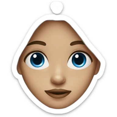 a girl with different two eye colors, blue and brown sticker