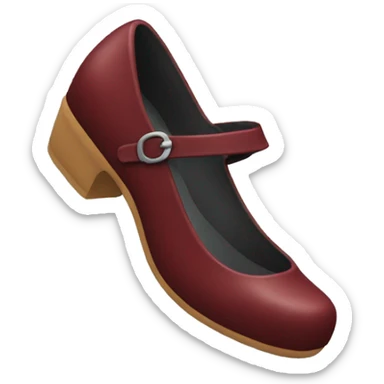 Dark red mary jane shoes sticker
