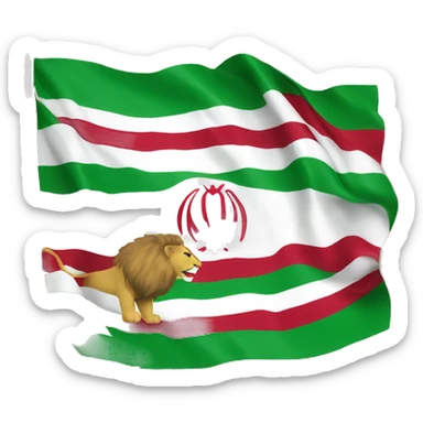Iran flag with lion covering the letter sticker