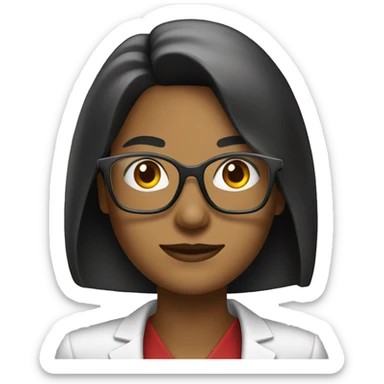a female lawyer with a hammer and reading glasses on sticker