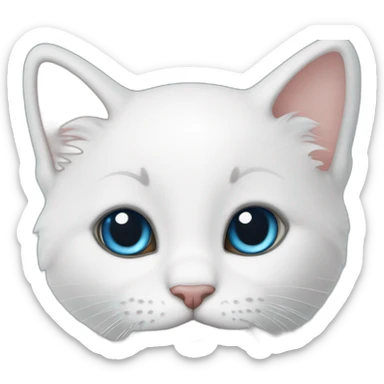 weiße babykatze mit tiefblauen augen sticker