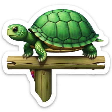 Turtle on a fence post sticker
