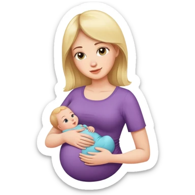 woman with tiny baby bump, early pregnancy sticker