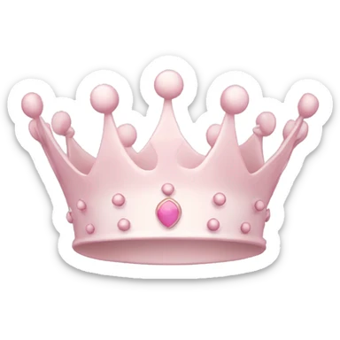White and pastel pink crown sticker