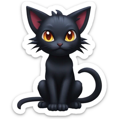 Cool Cute Edgy Black Dark Chibi Cat-Noibat-Noivern-Litten-Fakémon-hybrid sticker
