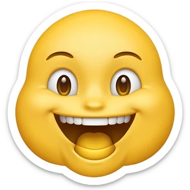 a face with a large opened mouth in emoji of whatsapp style (yellow) sticker