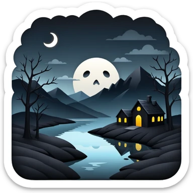 dark edgy scenery  sticker
