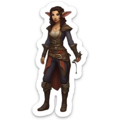 Tiefling bard female full body sticker