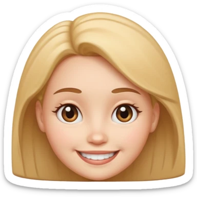 very big head and small body proportion female cartoon sticker