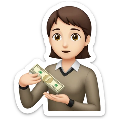 A person unwittingly giving money away sticker